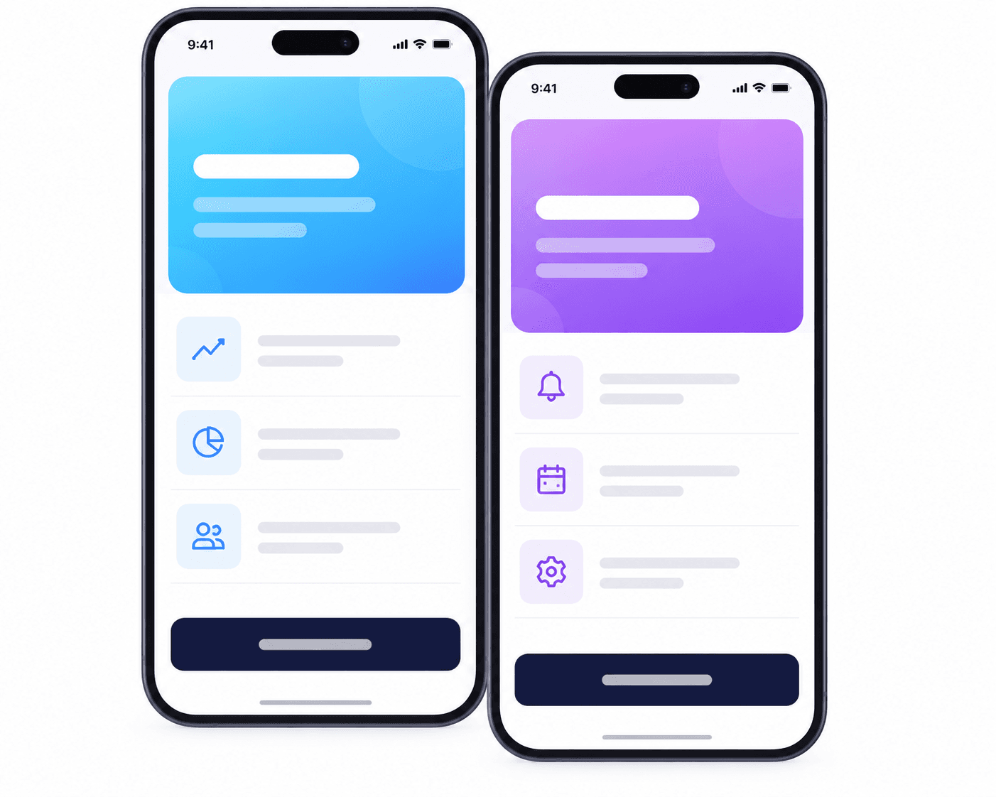 Android and iOS app screens shown side by side